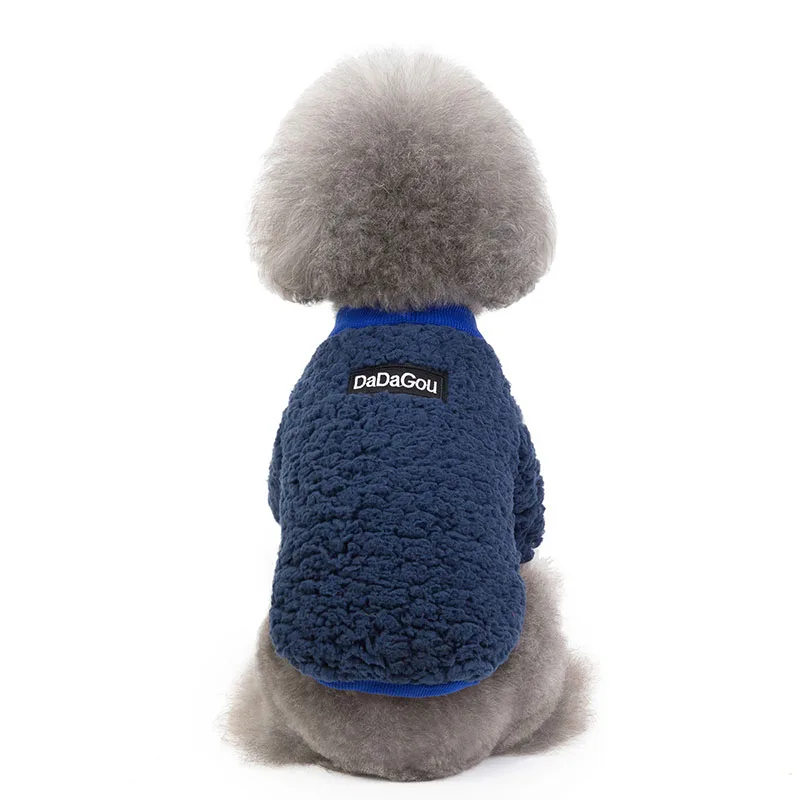 Одежда для собак, собак, кошек, одежда, простая модная осенняя и зимняя новая плотная двухногая флисовая одежда - Цвет: Blue