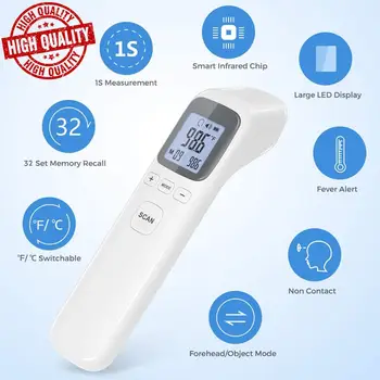 

Digital Thermometer Forehead Ear Non-Contact Termometro Infrared LCD Baby Adult Body Fever IR Children Thermometer термометр