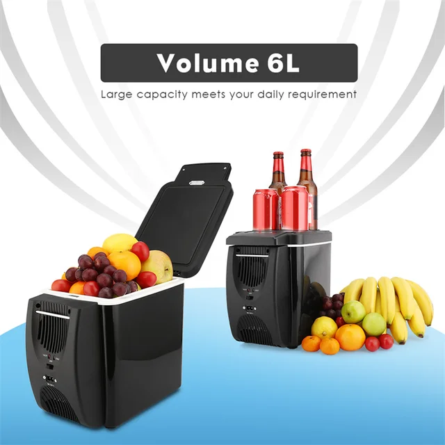 6L 자동차 냉장고 12V 매우 조용한 저소음 자동차 미니 냉장고 냉동고 냉각 및 난방 상자 2 in 1 다기능 여행 BX08