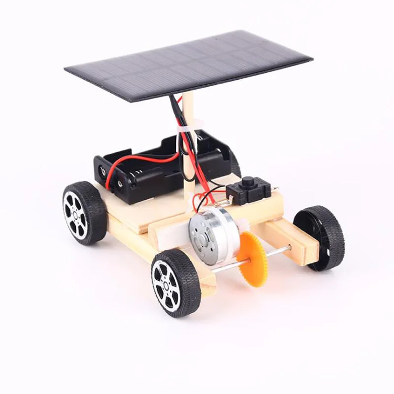 Assembly Solar Powered Car Model DIY Kits for Kids Physics Science Prop 