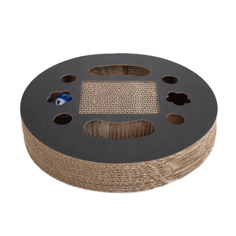 

Funny Cat Toy Turntable Ball Cat Scratch Board Round Corrugated Paper Turntable Grinder Round Multi Holes Grind Claw Training