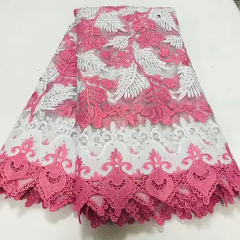 

2020 Latest High Quality African Lace Fabric pink French Net Embroidery Tulle Lace Fabric For Nigerian Wedding Party Dress