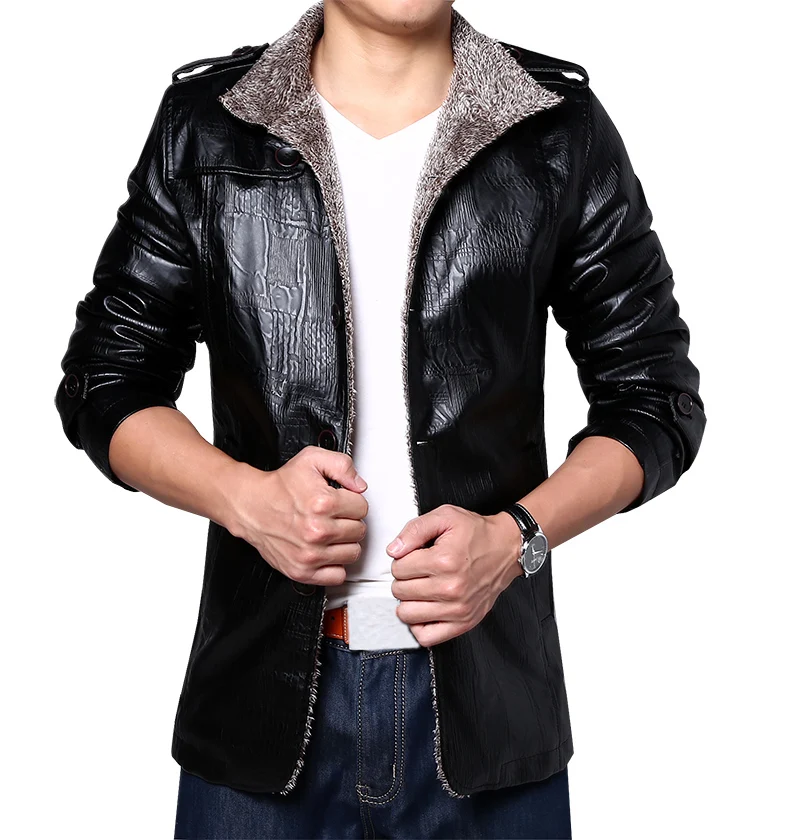 Мужская зимняя кожаная куртка для мужчин размера плюс, приталенные кожаные куртки и пальто большого размера 6XL