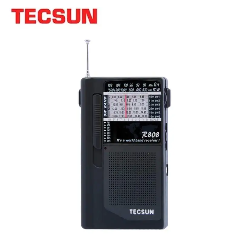 TECSUN R 808 портативное радио FM/MW/SW Полнодиапазонный мини динамик Ретро Радио FM:87 108