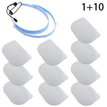 

1 Safety Face Shield Detachable With 10 Plastic Clear Protective Visor Anti-fog Outdoor Protective Accessories