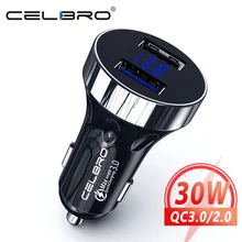 5 В Автомобильное Usb зарядное устройство адаптер 2 порта цифровой светодиодный дисплей металлическое зарядное устройство s для Xiaomi Quick Charge 3,0 Автомобильное зарядное устройство для телефона