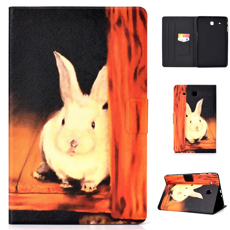 cover for Samsung Galaxy Tab E 9.6 inch Casse T560 T561 Cover Stand PU Leather Case for Samsung Tab E 9.6 '' Case sm-t560 Cute