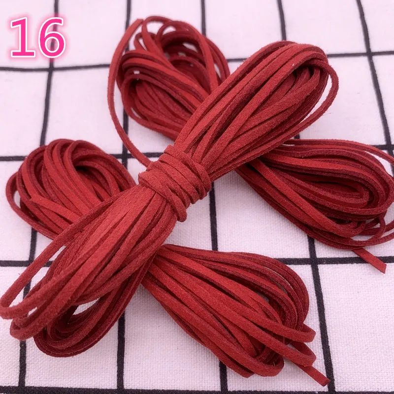 Leather Cord Faux Suede Cord 5yards/lot 3 mm Flat For DIY Jewelry Making Supplies