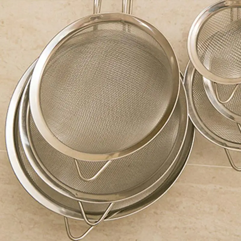 Durable Flour Mesh Strainer Handheld Screen Stainless Steel Flour Sieve Oil Strainer colander Sifter Sieve Colander 1 Durable Flour Mesh Strainer Handheld Screen Stainless Steel Flour Sieve Oil Strainer colander Sifter Sieve Colander 5