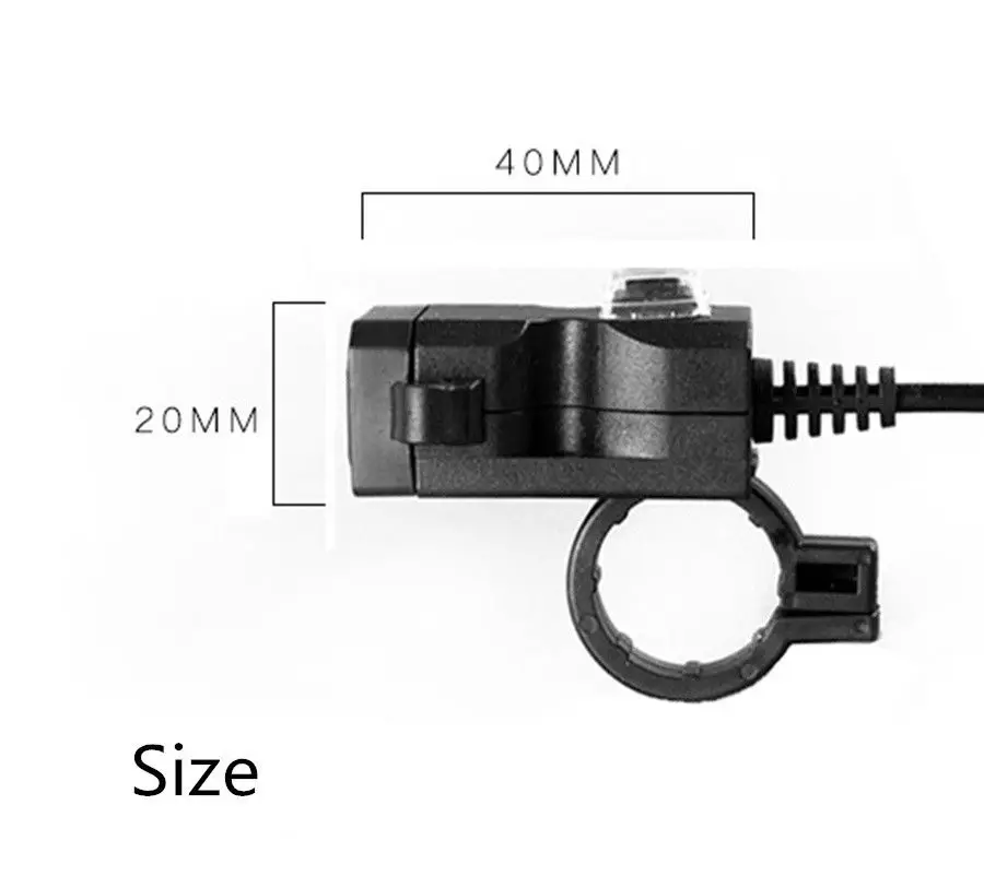 Водонепроницаемый Dual USB 12V мотоциклов Зарядное устройство гнездо w/переключатель и крепления мото Зарядное устройство