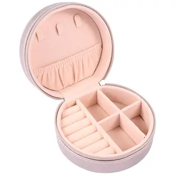 

Portable Jewelry Box PU Leather Cosmetic Storage Box Jewelry Case Earrings Necklaces Rings Storage Holder for Home Travel