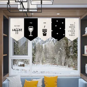 

Nordic Kitchen Restaurant Curtain Coffee Shop Short Curtain Decoration Curtain Dessert Shop Partition Curtain