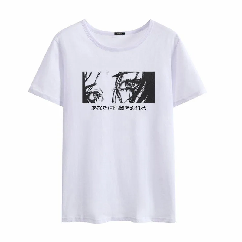 Вы боитесь тьмы принт буквы интересные новые свободные летние женские топы футболки большого размера женские Harajuku готические футболки