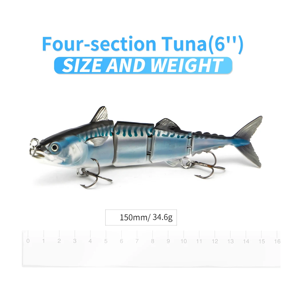 4 section tuna lure Swimbait 15cm 31g Free Sample Fishing lures Hard Jointed Bass Fishing Lures for Saltwater and Freshwater