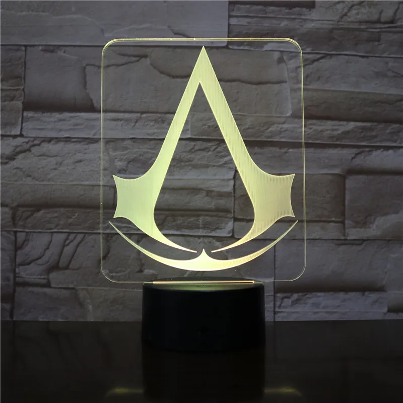 

Assassins Creed Game Logo Nightlight Gift for Kids Bedroom Decor Color Changing Study Room 3d Led Night Light Lamp Dropshipping