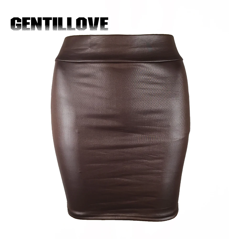 Fashion Women Skirt Black Solid Faux Leather Sexy Bodycon Autumn Pencil Skirts Plus Size High Waist Mini Skirt Club Night Fashion Women Skirt Black Solid Faux Leather Sexy Bodycon Autumn Pencil Skirts Plus Size High Waist Mini Skirt Club Night
