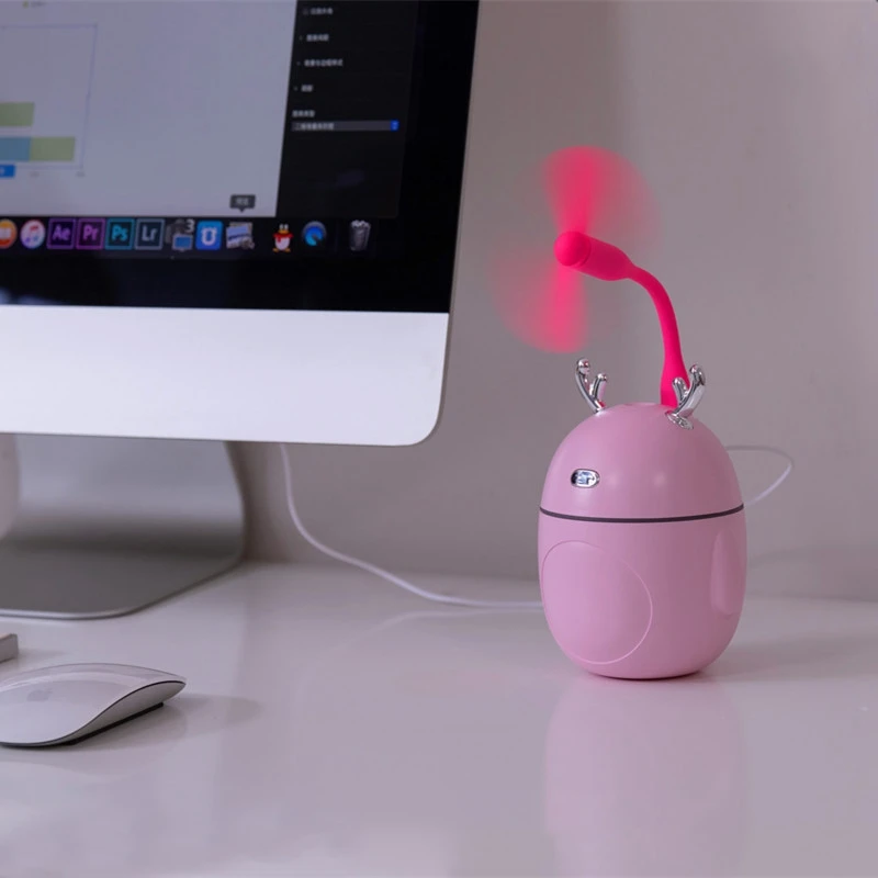 

Lovely Deer Air Humidifier USB Ultrasonic Cool Mist Maker Fogger LED Light 3 in 1 Mini Aroma Diffuser Essential Oil Humidificado