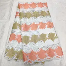 Африканская кружевная ткань, высокое качество, кружевная Свадебная швейцарская вуаль, швейцарское кружево tissu, Африканская Хлопковая сухая кружевная ткань из Дубая 5Y