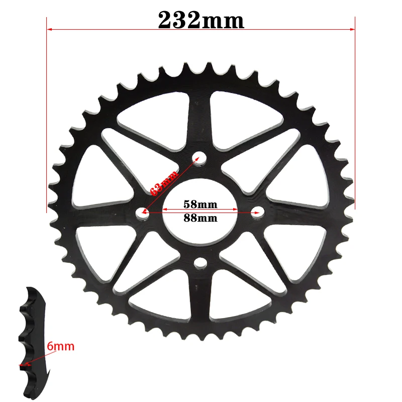 Motorcycle Gear Rear Sprocket Transmission Wheel Will For KAYO K2 T2 520-45T Off-Road Racing