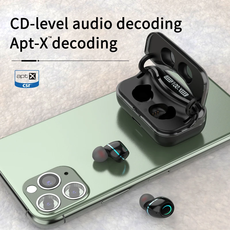 TWS Earphone G08 Wireless Headphone Bluetooth 5.1 Earphone HIFI IPX7 Waterproof With Led Display and Charging Box