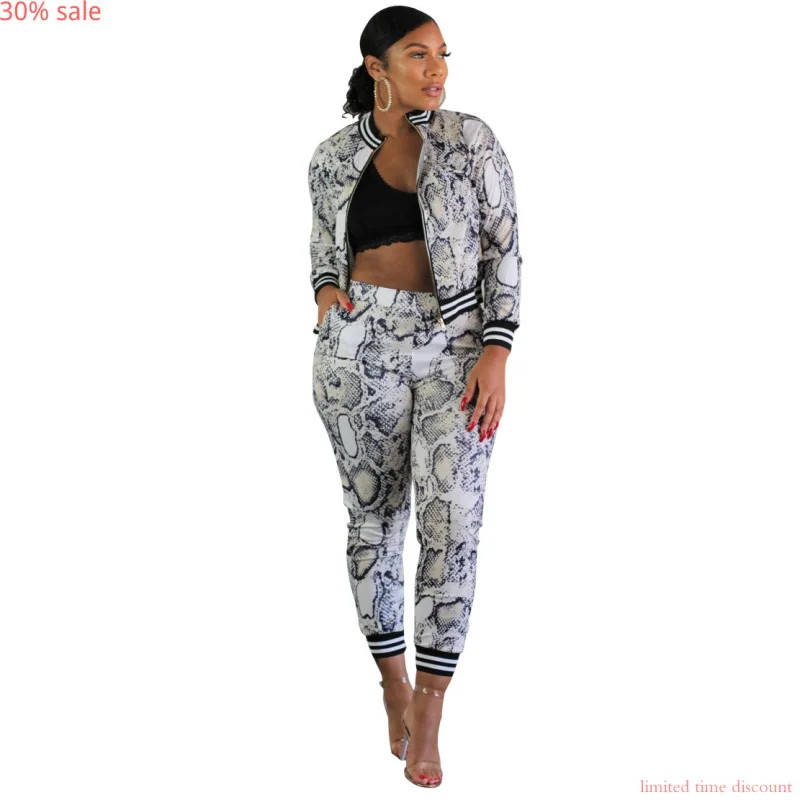 Snake Skin Print 2020 Women Sets Two 