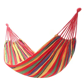 

200x150CM 2 Persons Striped Hammock Outdoor Leisure Bed Hanging BedThickened Canvas Sleeping Swing Hammock For Camping Hunting