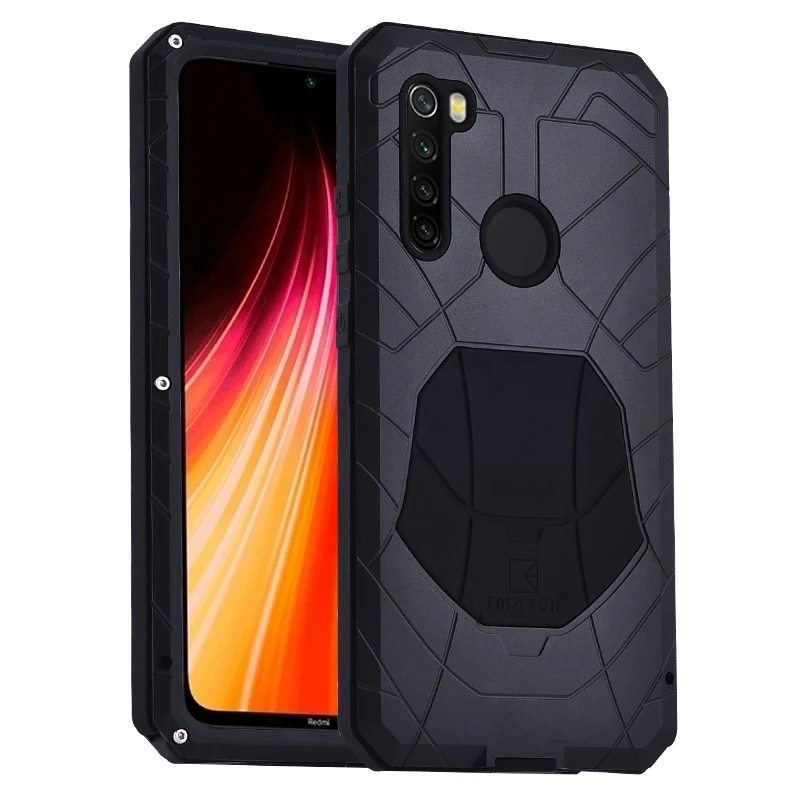 Black IMATCH для Xiaomi Redmi Note 8 Pro Чехол для Телефона Жесткий Алюминиевый металлический протектор Полный Чехол Броня сверхпрочный противоударный - Color: Black