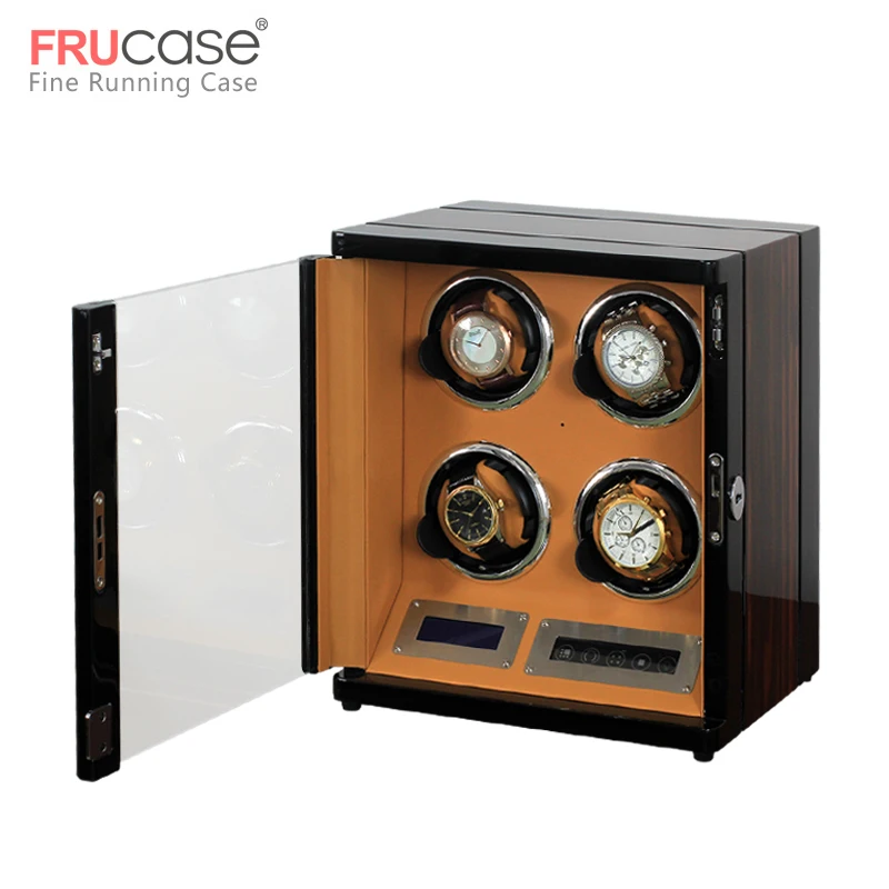 Чехол FRU Watch winder box 9 Автоматический чехол для дисплея часов с ЖК-сенсорным экраном/пультом дистанционного управления/светодиодный светильник для подарка на день рождения