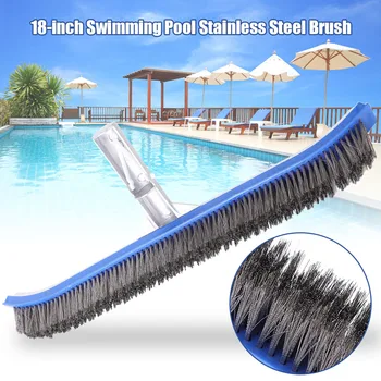 

High Quality Heavy Duty Pool Brush 18" Aluminium Swimming Pool Cleaning Brush with Stainless Steel Bristles M88