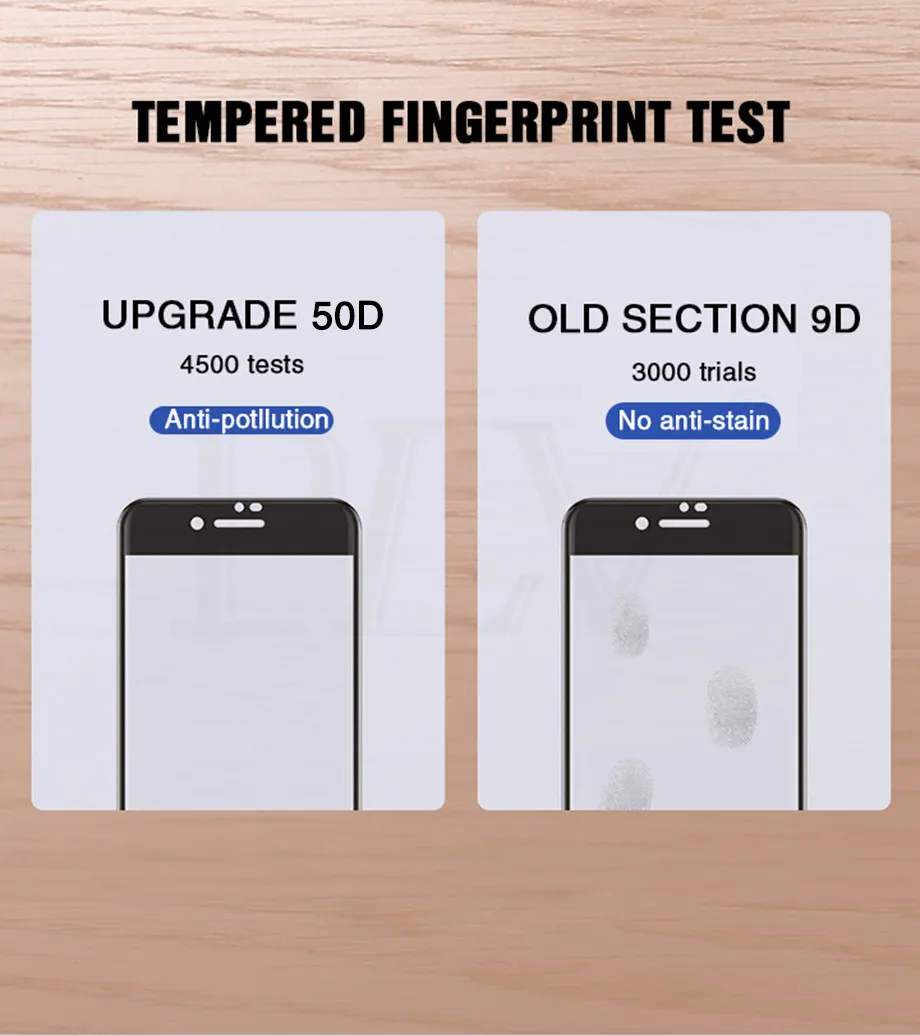 50D полное покрытие закаленное стекло для iphone 7 6 6s 8 Plus 5 5S SE стекло протектор экрана на iphone X XS MAX XR защитное стекло