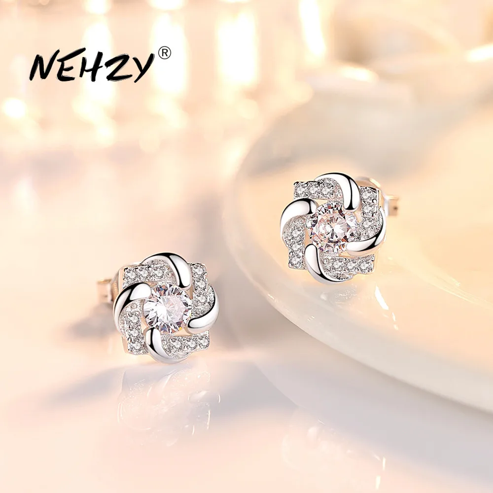 New Fashion Jewelry Earrings Zircon Crystal NEHZY 925-Sterling-Silver Woman High-Quality zOK8oY7J9