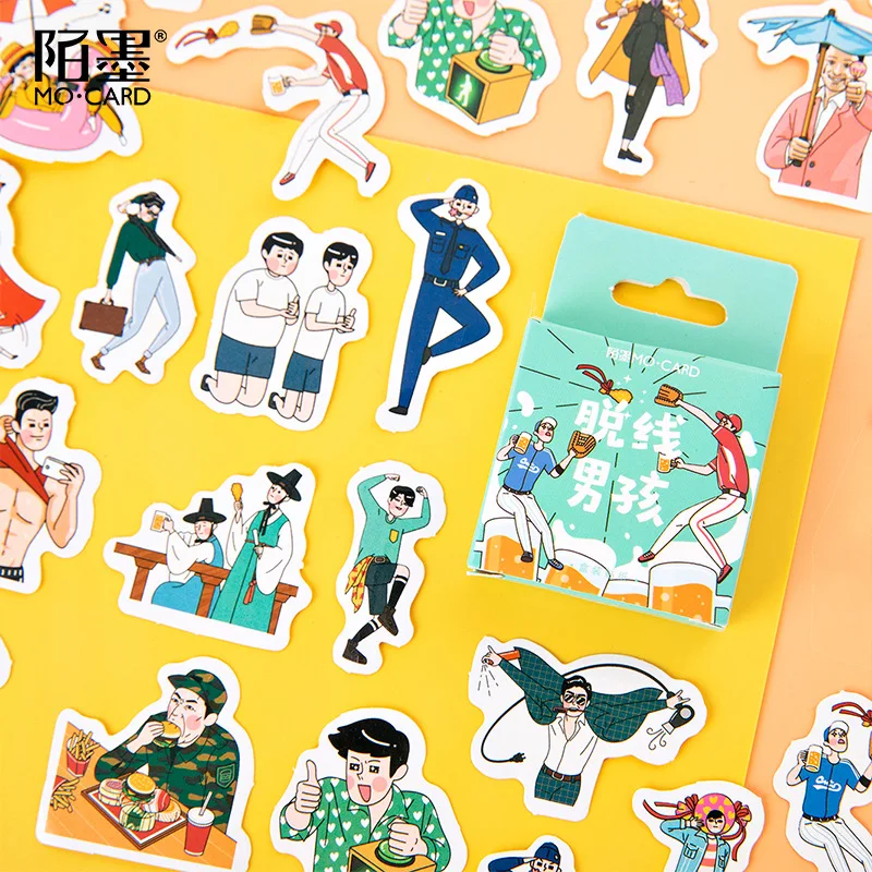 46 шт./лот наклейки kawaii Наклейки для скрапбукинга забавные мальчиков в коробке Diy