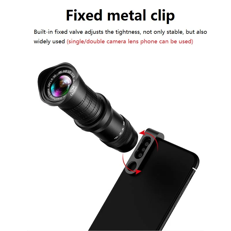 18-30X зум телеобъектив HD монокуляр телескоп Телефон объектив камеры для iPhone 11 Xs Max XR X 8 7 Plus Android смартфон