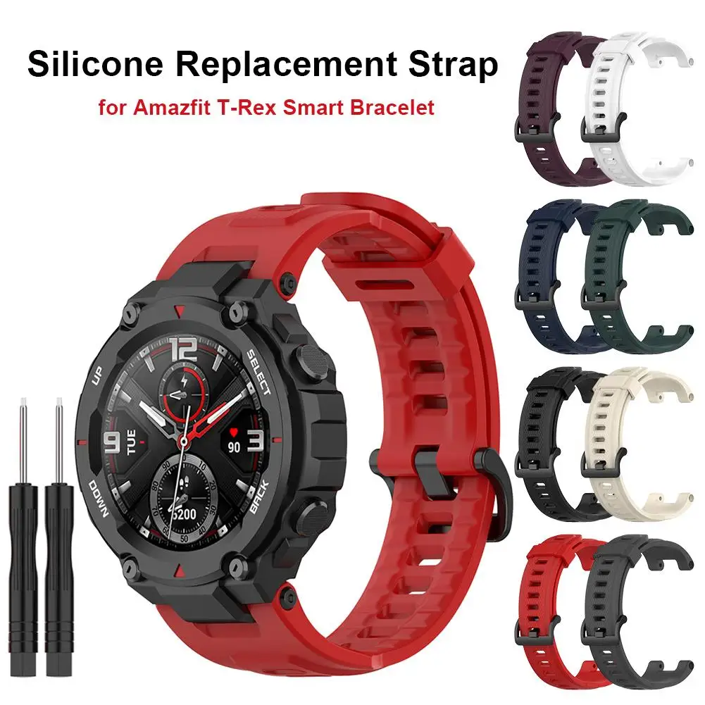 

New Replacement Watch Band Soft Breathable Silicone Wristband Adjustable Sports Watch Strap For Amazfit T-Rex Smart Bracelet