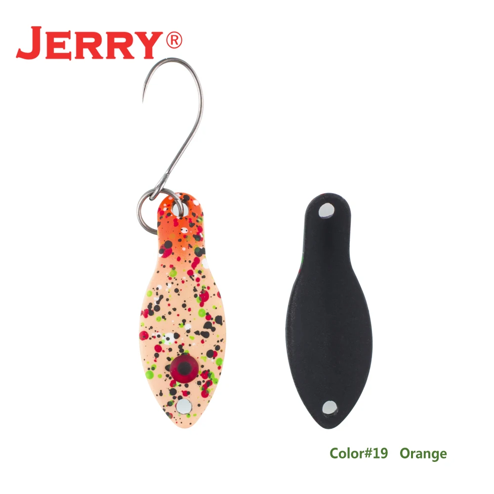 Jerry 1 шт. 1,4 г, 2,5 г Сверхлегкая приманка мини форель ложки плавающий воблер Спиннер приманка УФ цвет рыболовные ложки Утонченная Рыбалка - Цвет: orange