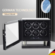 High Quality Watch Winder for Automatic 6 Slot Watches with Mabuchi Motor LCD Touch Screen Wooden Watch Box Safe