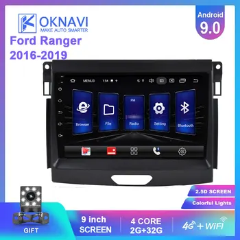 

OKNAVI 9'' Android 9.0 Car Multimedia Player For Ford Ranger 2015-2019 Radio Stereo GPS Navigation Head Unit SWC 4G WIFI No DVD