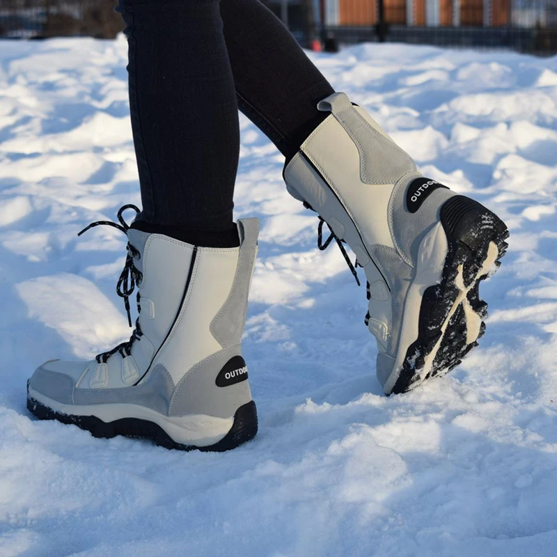 Najtaniej 2019 czarny beżowy kobiety śnieg buty zimowe buty damskie botki wodoodporny płaski obcas pluszowe Botas Femininas rozmiar 36 42