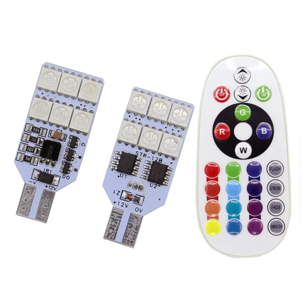 1 пара RGB 5050 12SMD Автомобильный светодиодный пульт дистанционного управления для внутреннего освещения для автомобильного купола VS998