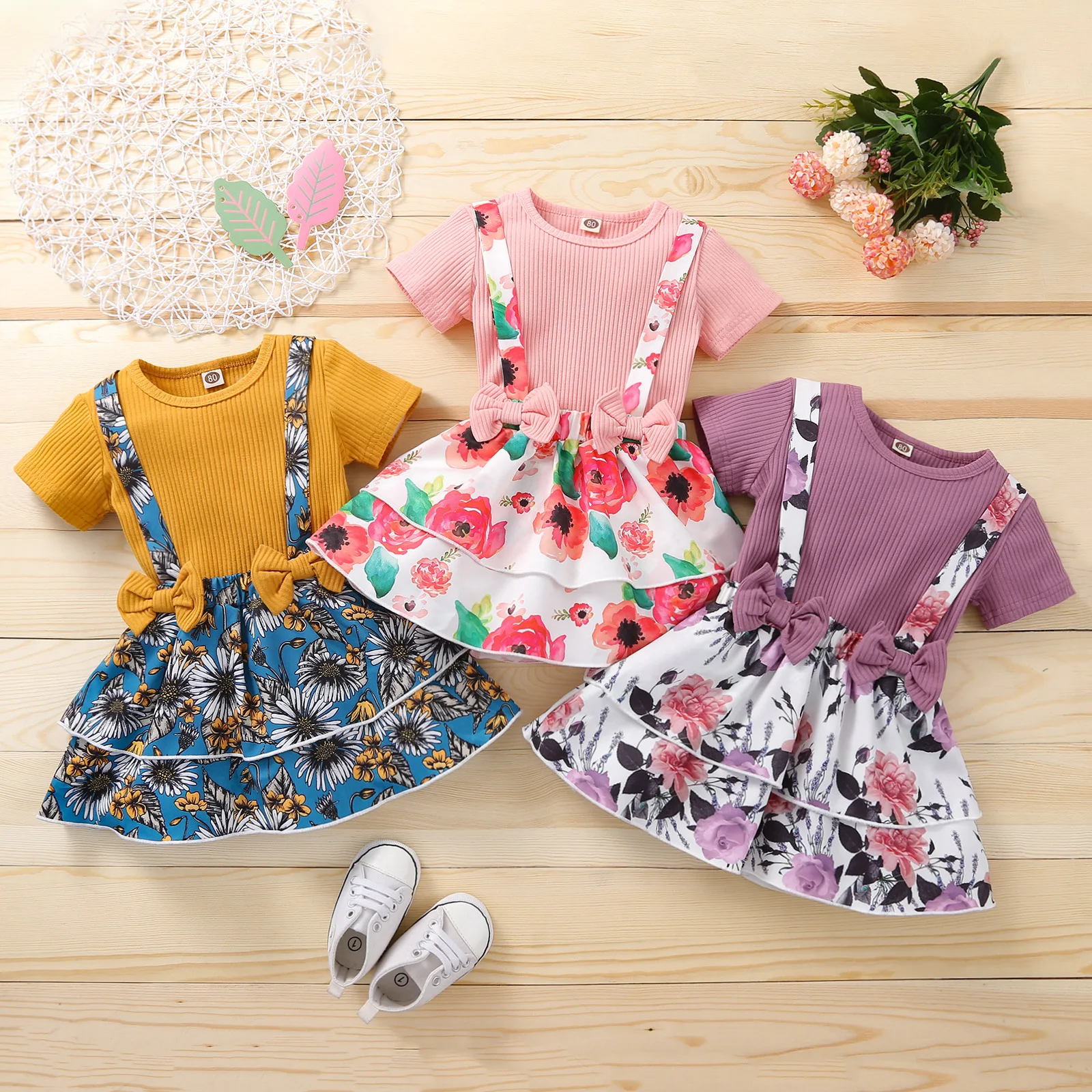 Toddler Girl Clothes Boutique Kids Clothing Baby Girls Clothes Dress Suit T shirt Letter Tops