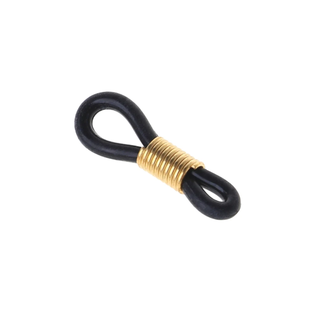 Black-Gold EUEAVAN 50 шт., цепочка для очков, резиновое кольцо, силиконовое, нескользящее, сделай сам, соединительный ремешок, люверсы, веревка, солнцезащитные очки, шнур, аксессуар - Цвет: Black-Gold