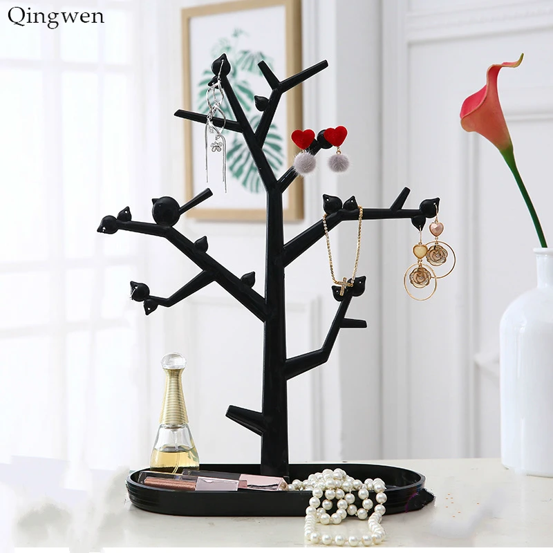 black1 Qingwen модная домашняя стойка для хранения ювелирных изделий, подставка для ювелирных изделий, подвеска в форме руки, кольцо, стойка для серег, дисплей CA4571/w - Цвет: black1