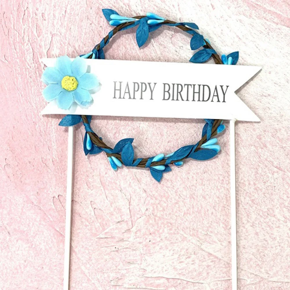 1 шт. цветочный венок торт Топпер светодиодный светящийся День рождения украшение душевой кабины для малышей DIY выпечки Торт Топ флаги вставки поставки