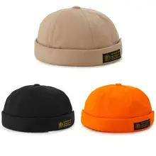 Vintage Hip Hop Uomini Donne Cappello di Cotone Lavato Retro Del Cranio della protezione Regolabile Senza Tesa Cappello Padrone di casa Traspirante Beanie Cappello