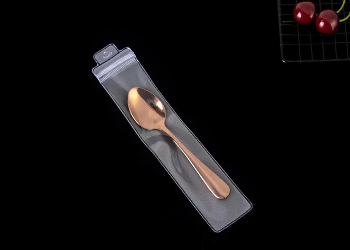 100pcs pvc Ziplock packaging bag plastic transparent frosted watch  eyebrow pencil sample card head self-sealing tableware bag 6