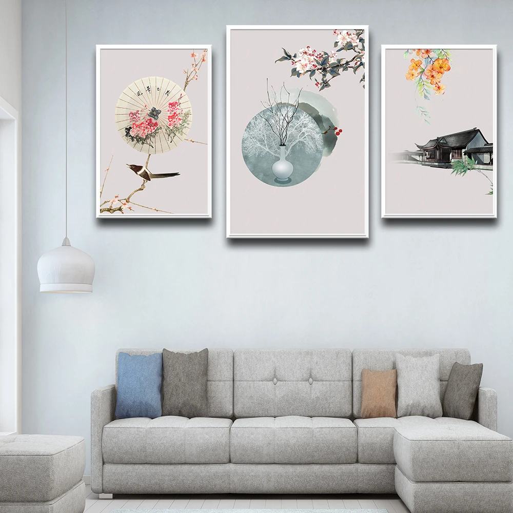 Abstract Old House Fan Bottle Canvas Painting Nursery Wall Art Nordic Picture Posters And Prints Living Room Decoration | Дом и сад