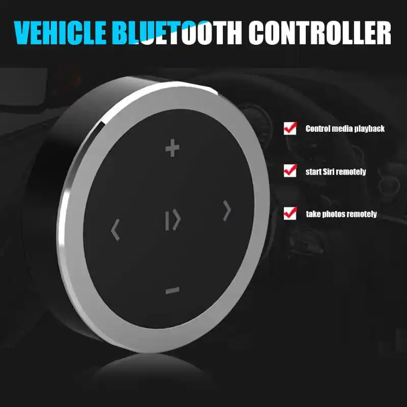 1pcs Wireless Bluetooth Remote Control Car Steering Wheel Motorcycle Bike  Handlebar Media Button For IOS Android Phone Car Kit|Bluetooth Car Kit| -  AliExpress