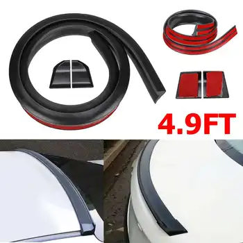 

1.5m Universal Car Roof Rear Trunk Spoiler Cover Trim Rubber Tail Wing Spoiler Lip Sticker Anti-collision Protection
