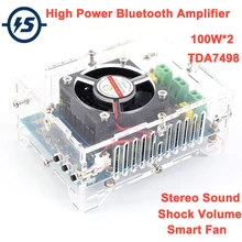 TDA7498 Bluetooth аудио стерео цифровой усилитель модуль 100 Вт+ 100 Вт DC 12 В 24 в беспроводной Bluetooth приемник с умным вентилятором