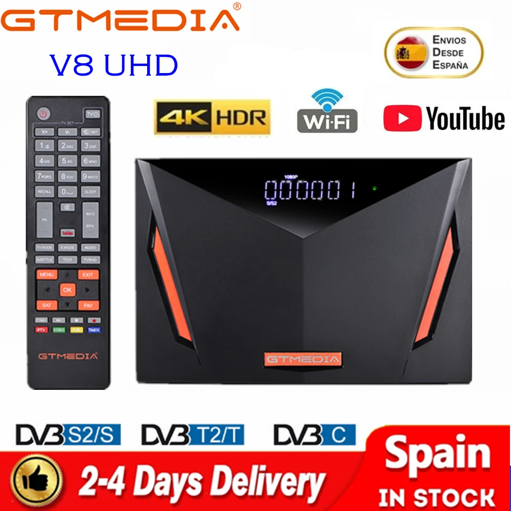 Спутниковый ТВ-ресивер GTmedia V8 UHD 4K HD DVB-S2X/T2/C многопотоковый Встроенный цифровой